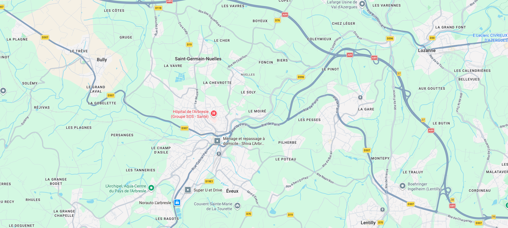 Carte de la localisation de la société La Dog Compagnie